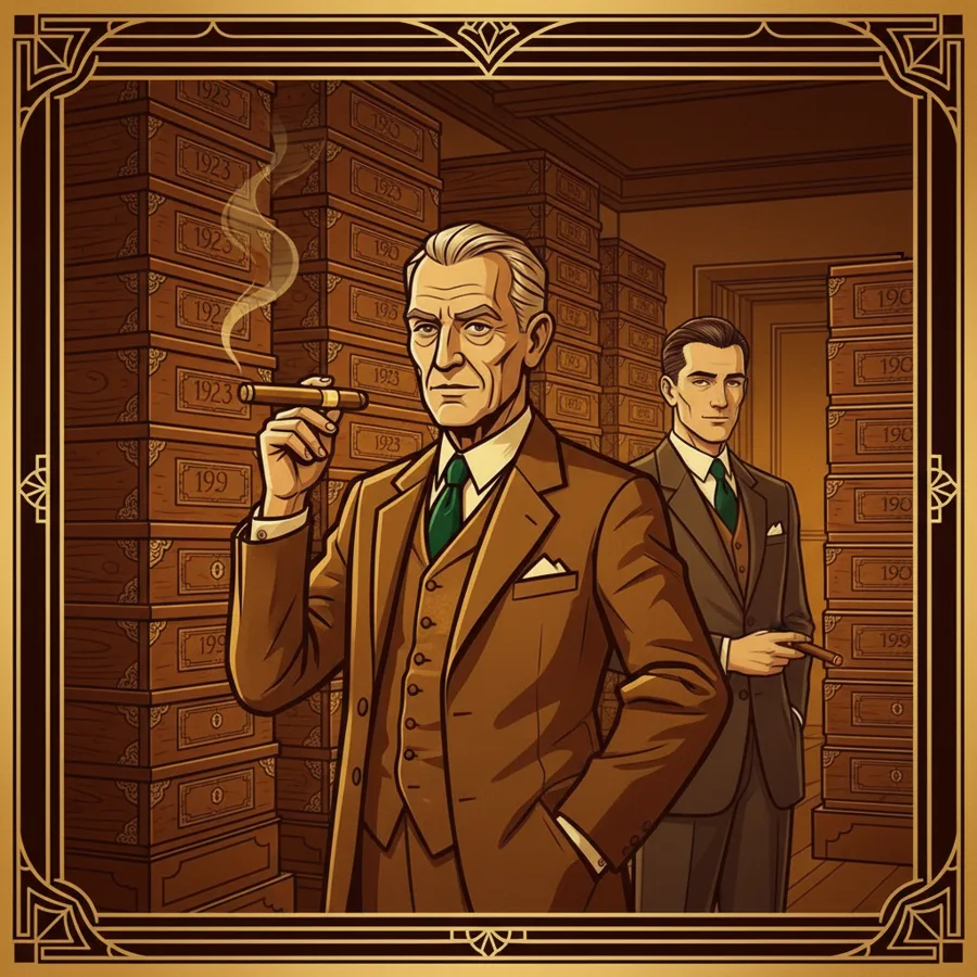 The Cellarmaster: One aged cigar each, and the year it was boxed.